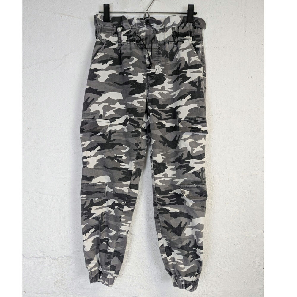 Camouflage Pants Black White Y2K Style Cropped Joggers Streetwear Juniors 9